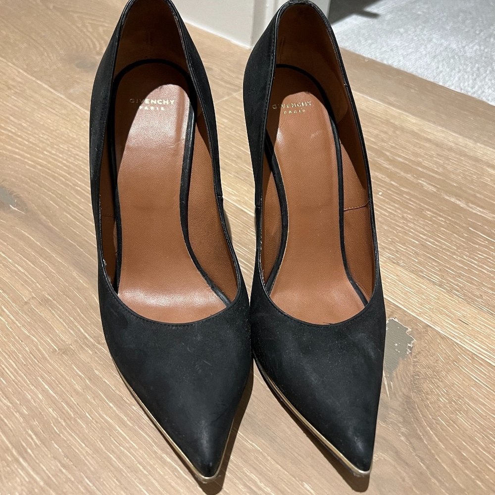 Givenchy Suede/Gold trim Heels